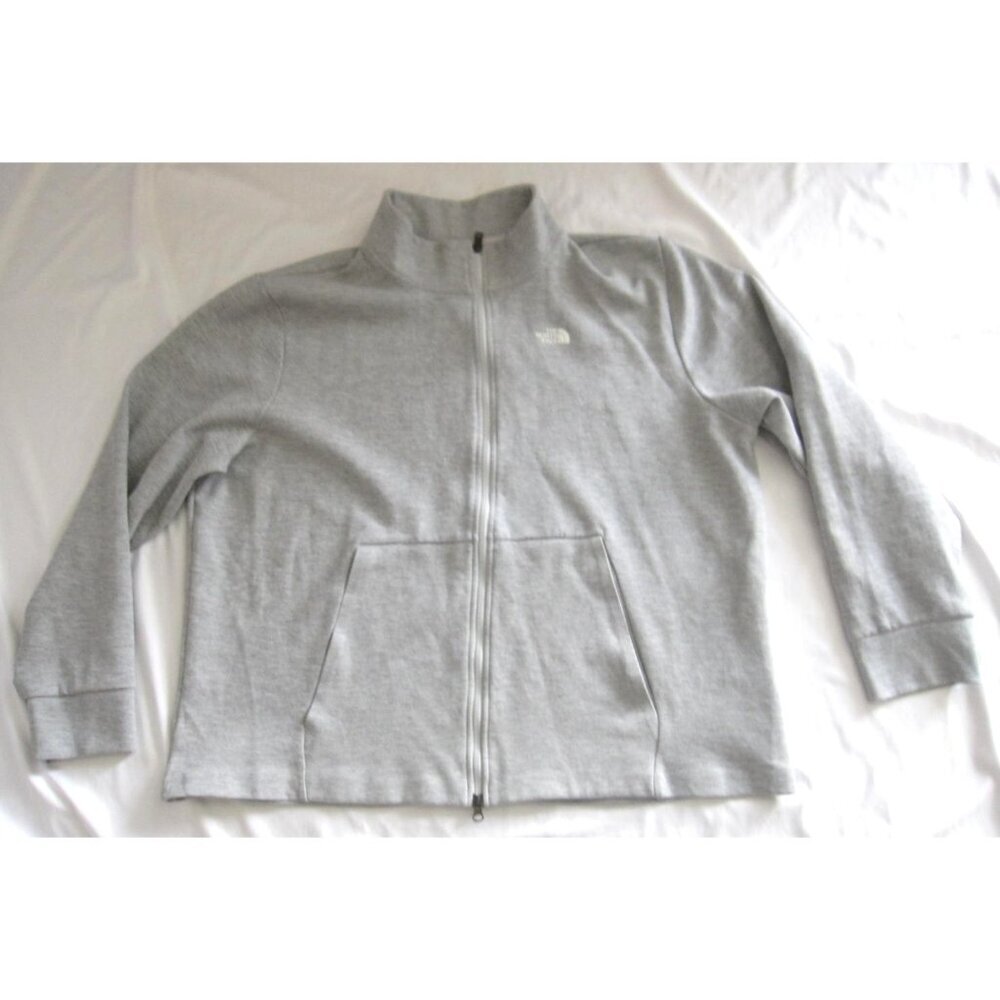 The North Face Men Full Zip Heather Gray Preppy Streetwear Jacket Sz XXL (MT914)